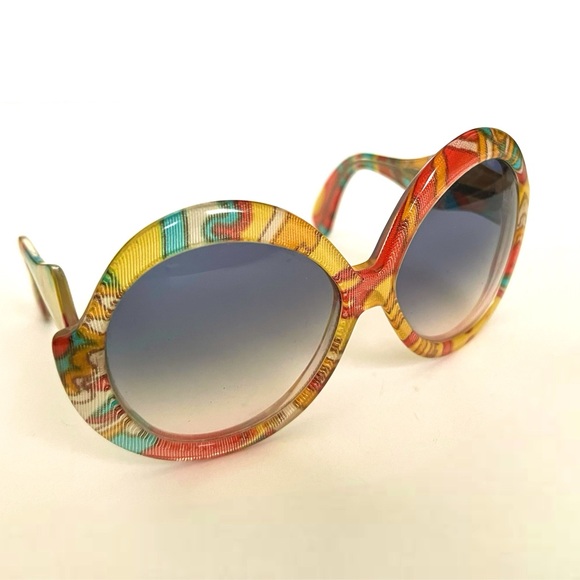 Vintage Atelier 70’s Oversized Colorful Hippie Sunglasses Gradient Lens Austria - Picture 3 of 14